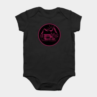 Camping Girl Logo Crest Shield Campervan RV Baby Bodysuit